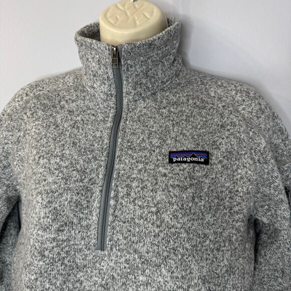 Patagonia Women's Better Sweater 1/4-Zip Fleece Sweatshirt Birch White Grey M - Picture 2 of 11